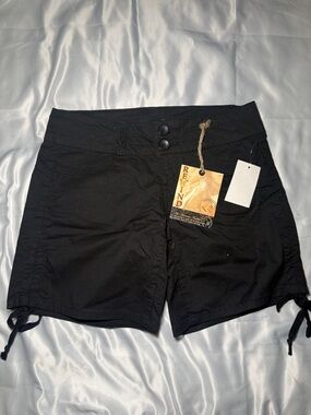 Rewind Black High-Waist Side Drawstring Shorts